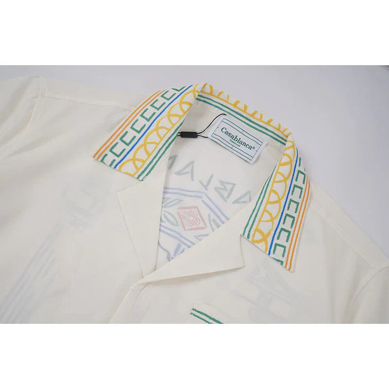Casa Tennis Club Sunset Coastline Silk Shirt & Shorts Set