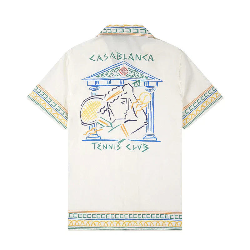 Casa Tennis Club Sunset Coastline Silk Shirt & Shorts Set