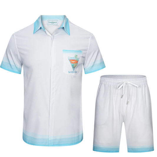 Casa Tennis Club Palm Court Heritage Silk Shirt & Shorts Set