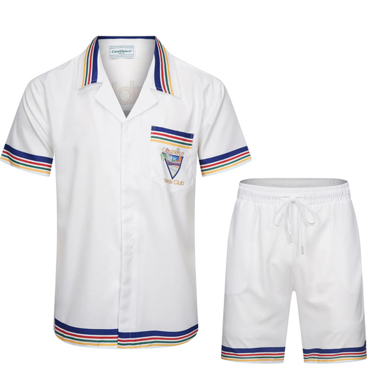 Casa Tennis Club Palm Court Heritage Silk Shirt & Shorts Set