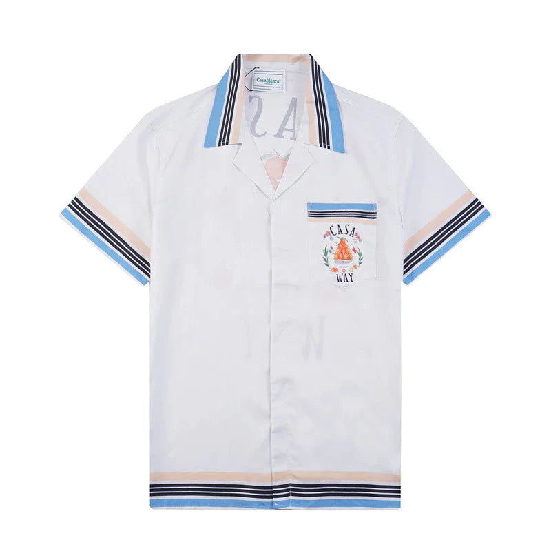Casa Way Grand Prix Riviera Silk Shirt & Shorts Set
