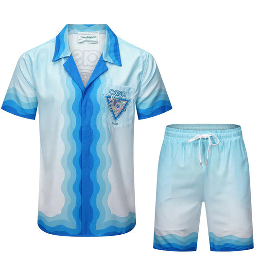 Casa Paris Riviera Silk Shirt & Shorts Set