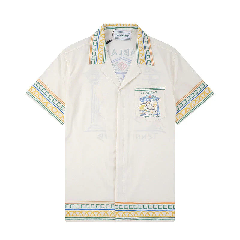 Casa Tennis Club Sunset Coastline Silk Shirt & Shorts Set