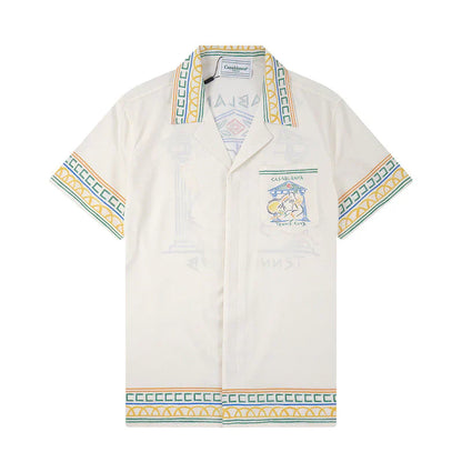 Casa Tennis Club Sunset Coastline Silk Shirt & Shorts Set