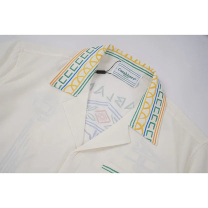 Casa Tennis Club Sunset Coastline Silk Shirt & Shorts Set