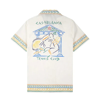 Casa Tennis Club Sunset Coastline Silk Shirt & Shorts Set