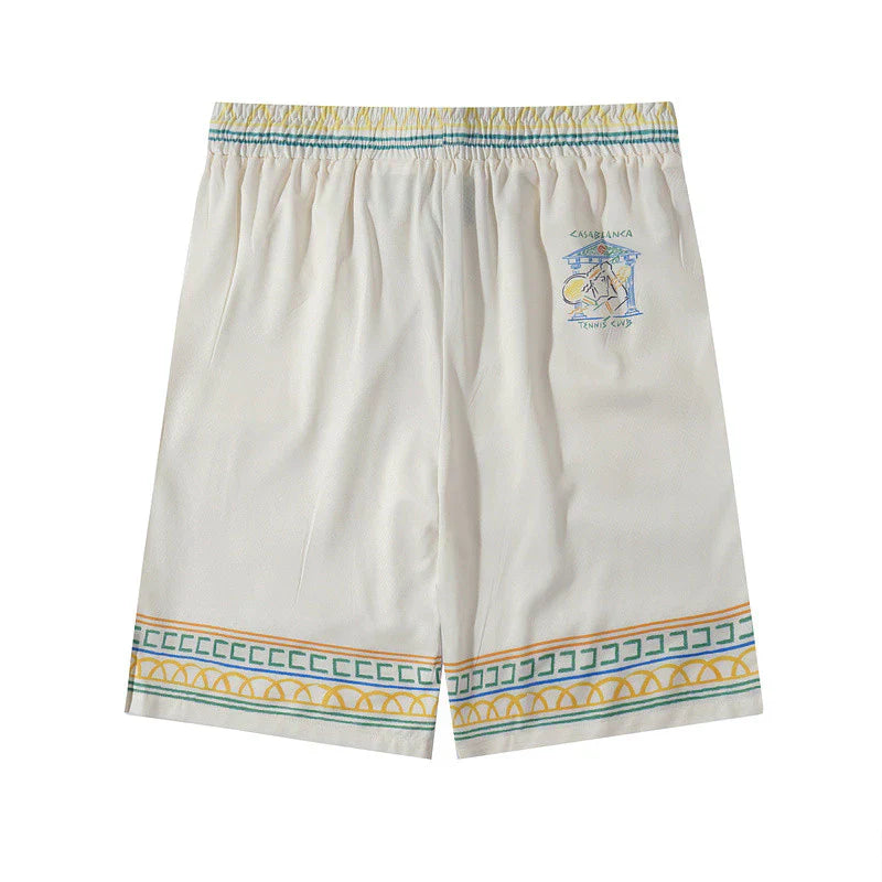 Casa Tennis Club Sunset Coastline Silk Shirt & Shorts Set